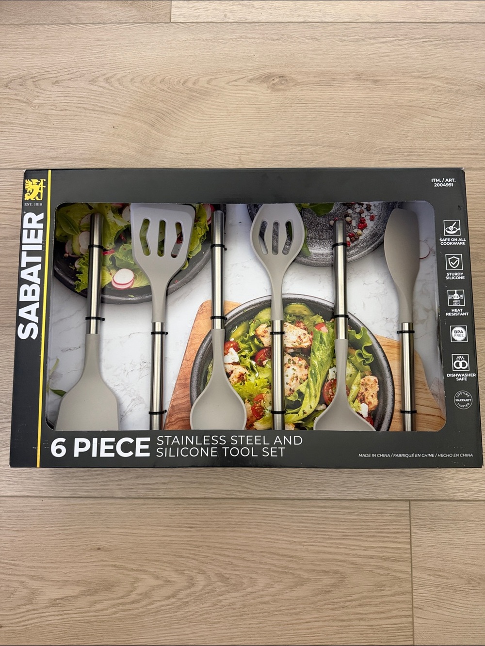 ❤️NEW!!!❤️ 6-Piece Stainless Steel & Gray Silicone Kitchen Tool Set